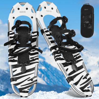 RESVIN 25/30 Inches Snow Shoes for Men Women Youth, Lightweight Aluminum Terrain Snowshoes with Special EVA Padded Ratchet Binding and Carrying Tote Bag